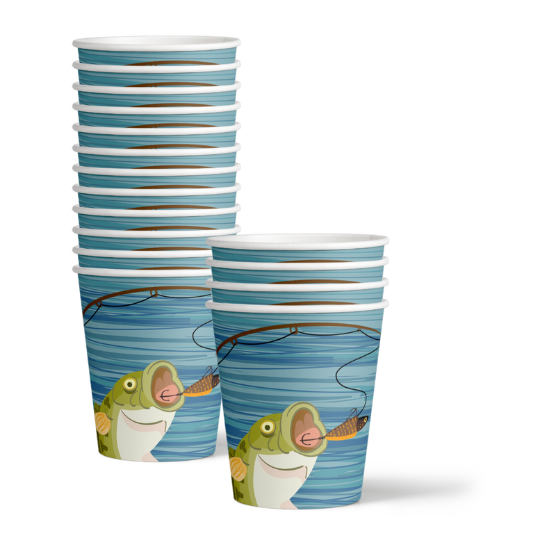 Gone Fishing Party Birthday Party Tableware Kit For 16 Guests - BirthdayGalore.com