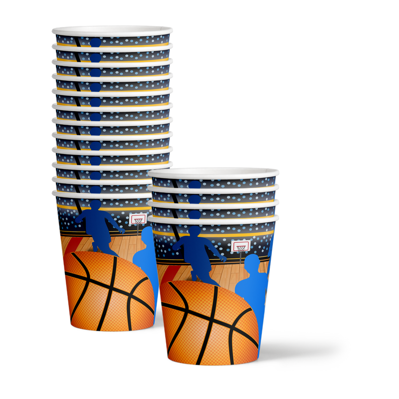 Basketball Star Birthday Party Tableware Kit For 16 Guests - BirthdayGalore.com