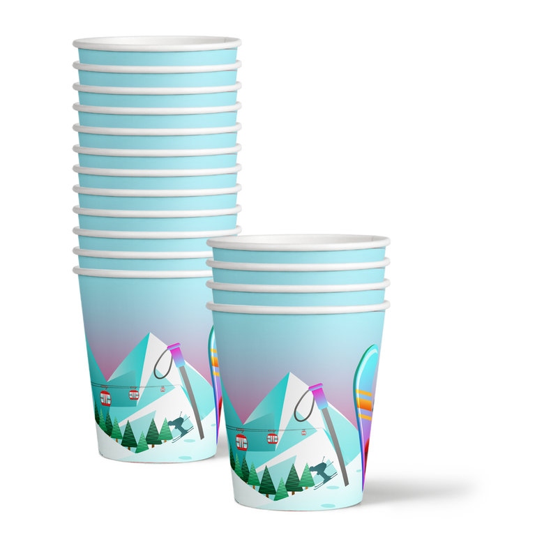 Ski Birthday Party Tableware Kit For 16 Guests - BirthdayGalore.com