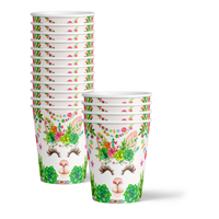 Floral Llama Birthday Party Tableware Kit For 16 Guests