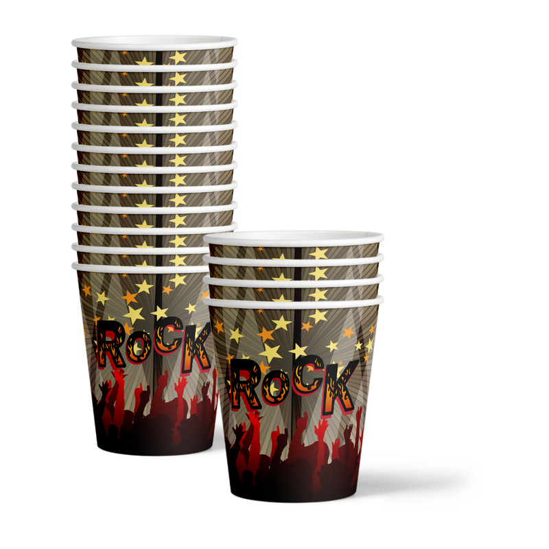 Rock Star Guitar Birthday Party Tableware Kit For 16 Guests - BirthdayGalore.com