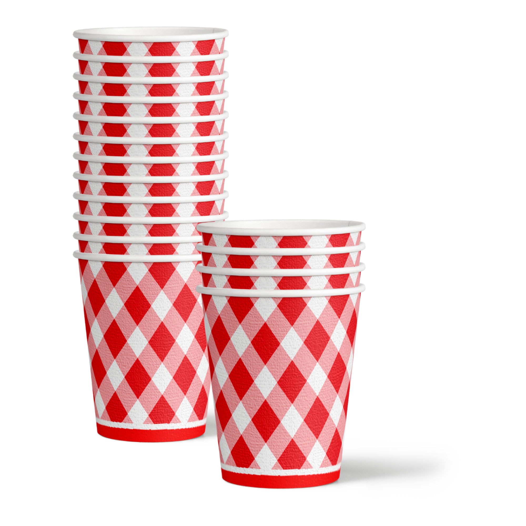Red Gingham Picnic/BBQ Birthday Party Tableware Kit For 16 Guests