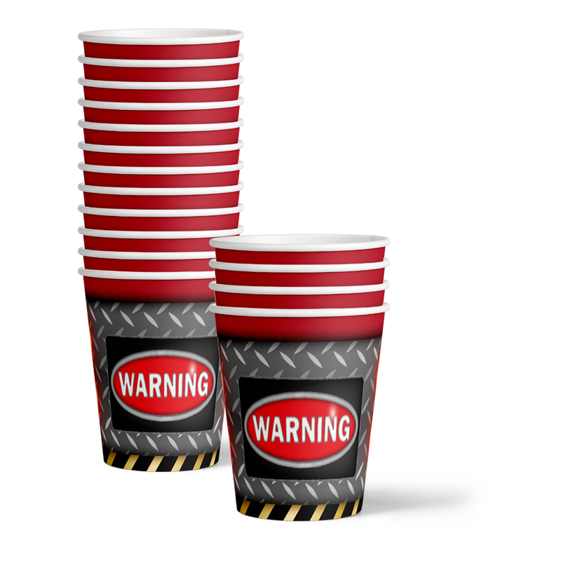 Warning Sign 50th Birthday Party Tableware Kit For 16 Guests - BirthdayGalore.com