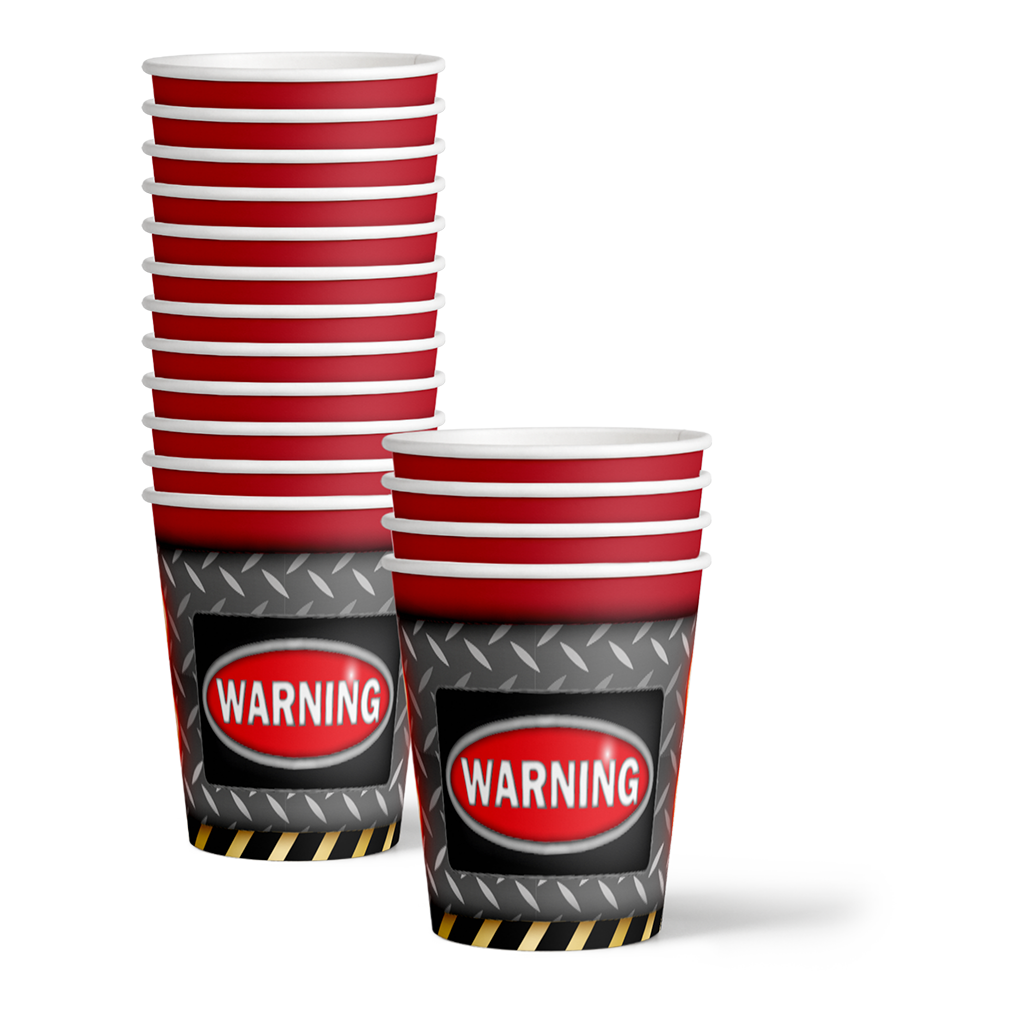 Warning Sign 50th Birthday Party Tableware Kit For 16 Guests - BirthdayGalore.com