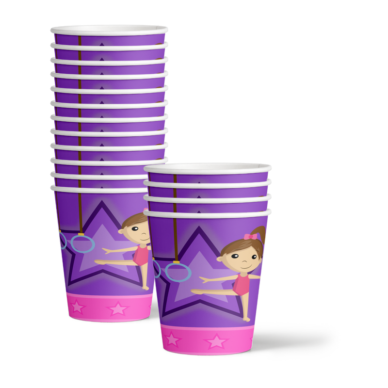 Gymnastics Star Birthday Party Tableware Kit For 16 Guests - BirthdayGalore.com