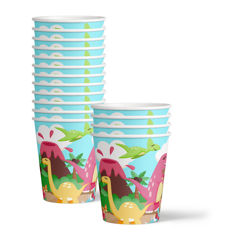 Pink Little Dino Girl Dinosaur Birthday Party Supplies Cups 80pcs Value Pack