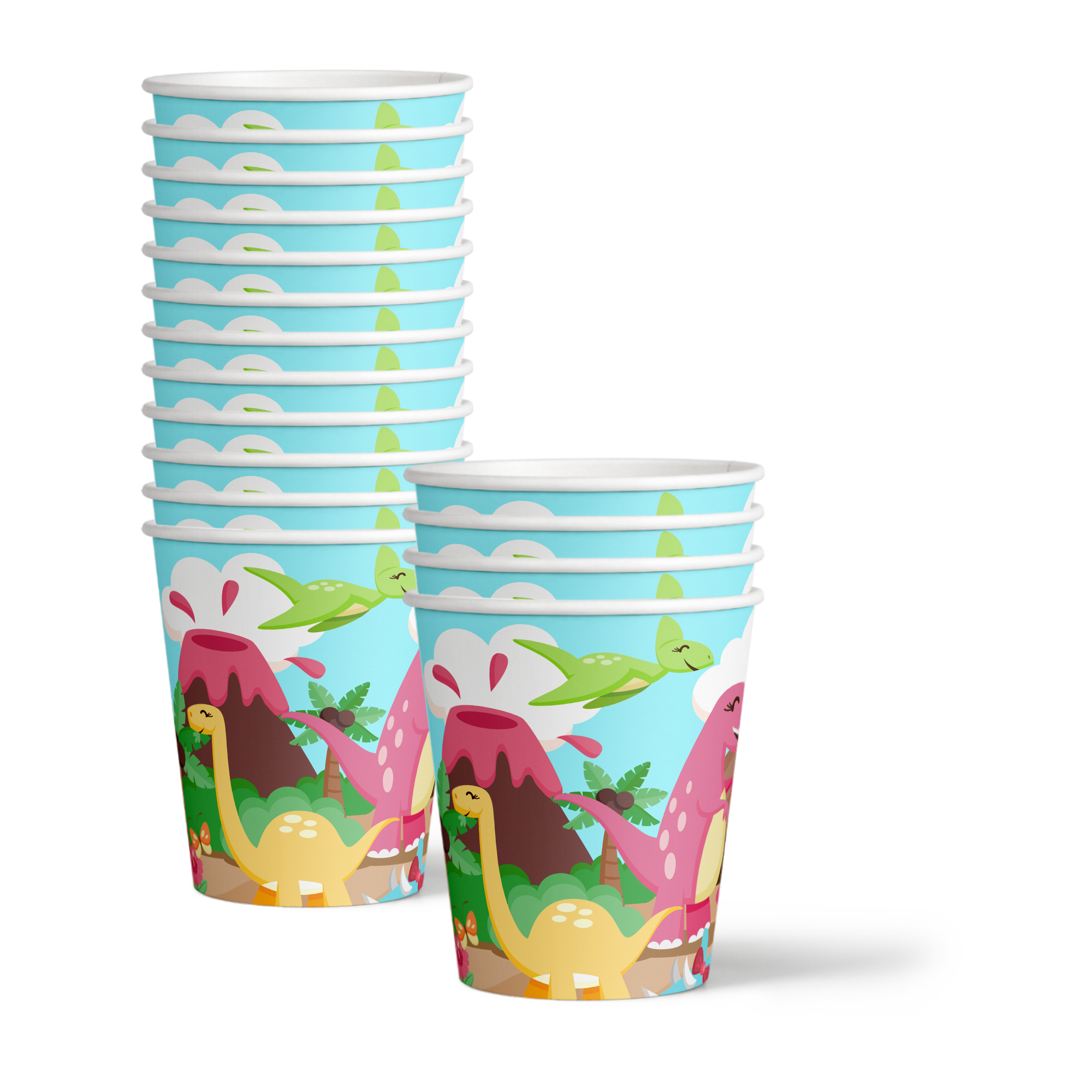 Pink Little Dino Girl Dinosaur Birthday Party Supplies Cups 80pcs Value Pack