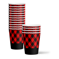 Buffalo Plaid Birthday Party Tableware Kit For 16 Guests