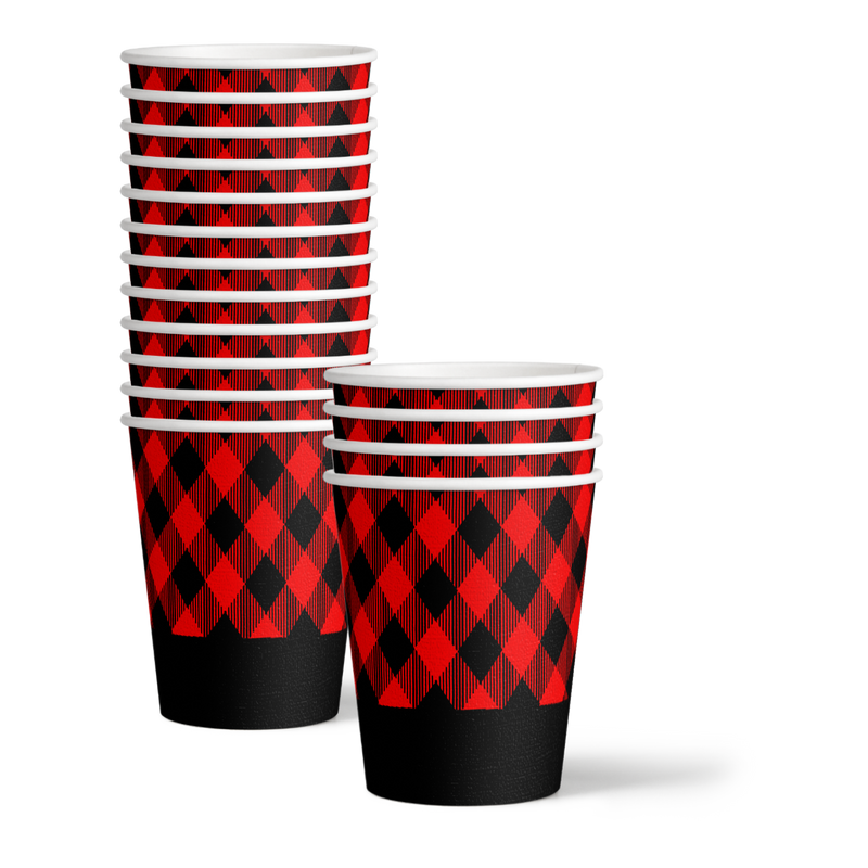 Buffalo Plaid Birthday Party Tableware Kit For 16 Guests