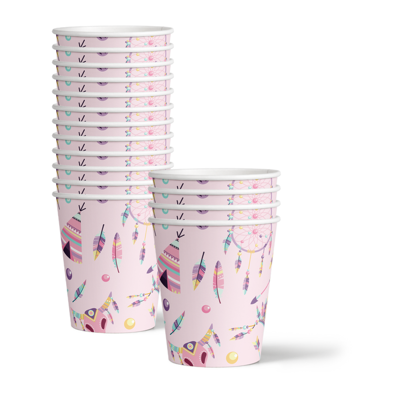 Tribal Boho Pink Birthday Party Tableware Kit For 16 Guests - BirthdayGalore.com