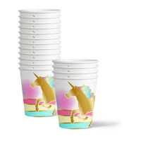 Unicorn Gold Birthday Party Tableware Kit For 16 Guests - BirthdayGalore.com