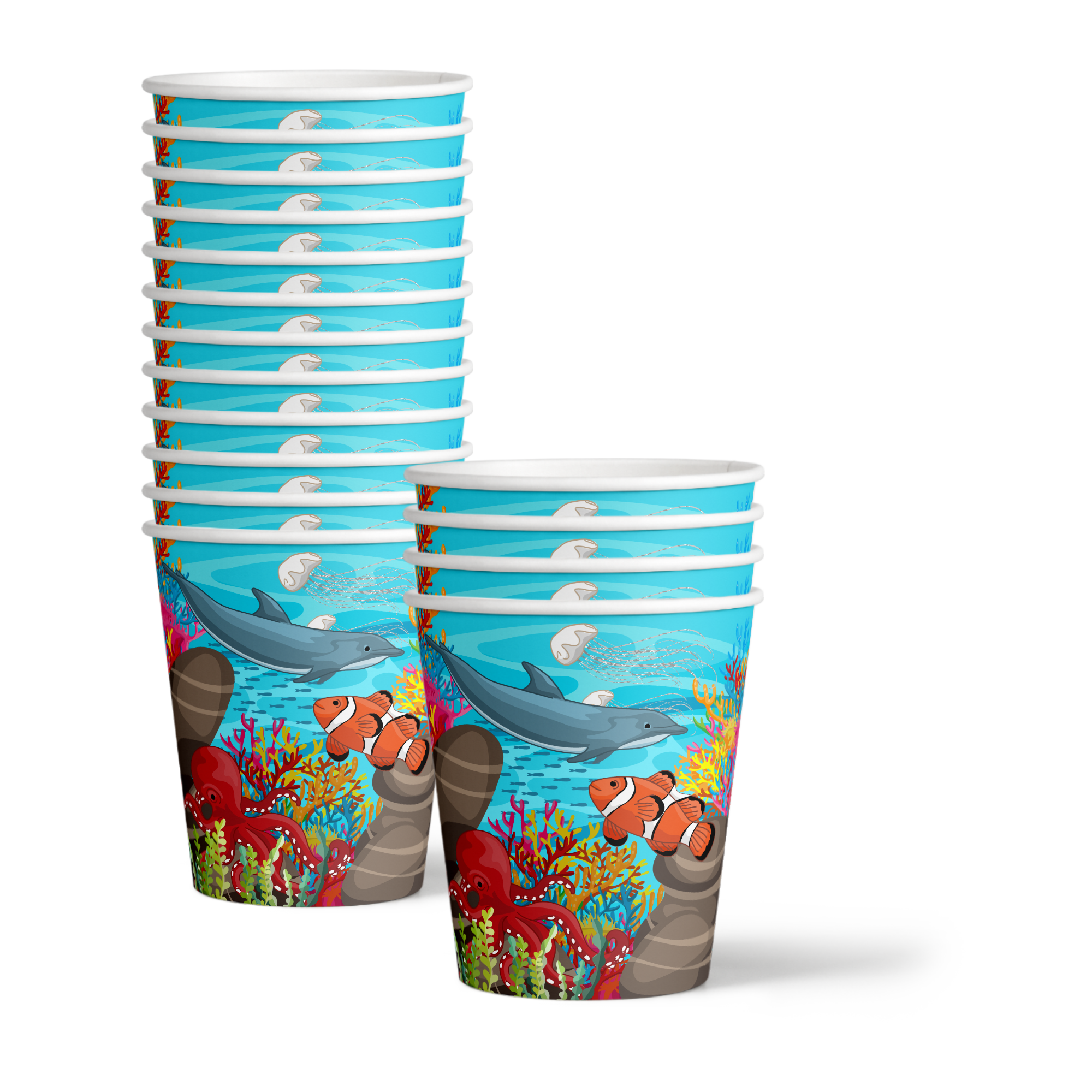 Ocean Sea Life Birthday Party Tableware Kit For 16 Guests ocean-sea-life-birthday-party-tableware-kit-for-16-guests