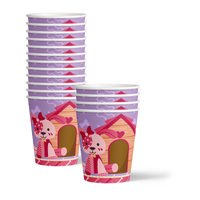Pink Girl Puppy Dog Birthday Party Tableware Kit For 16 Guests - BirthdayGalore.com