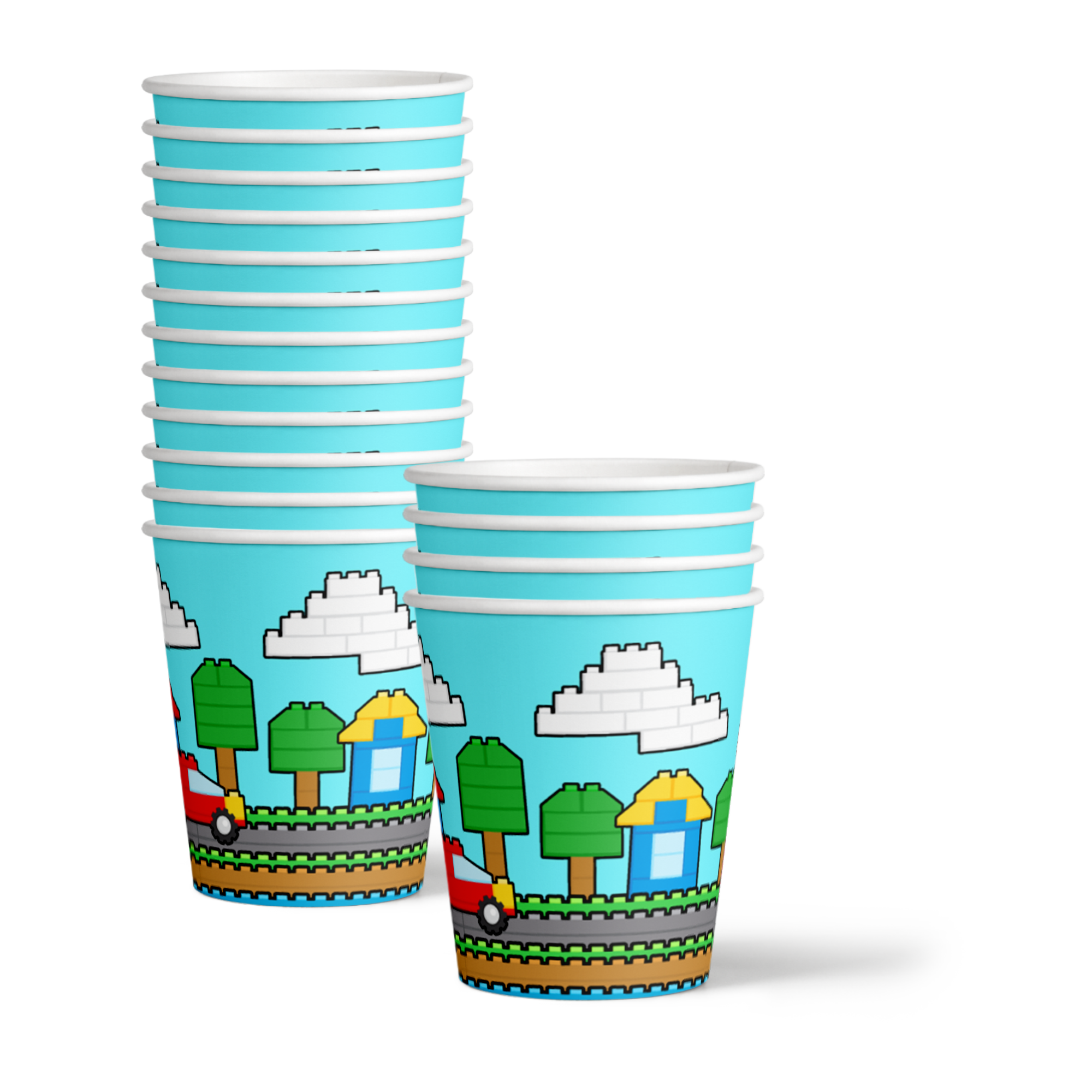 Building Blocks City Birthday Party Tableware Kit For 16 Guests