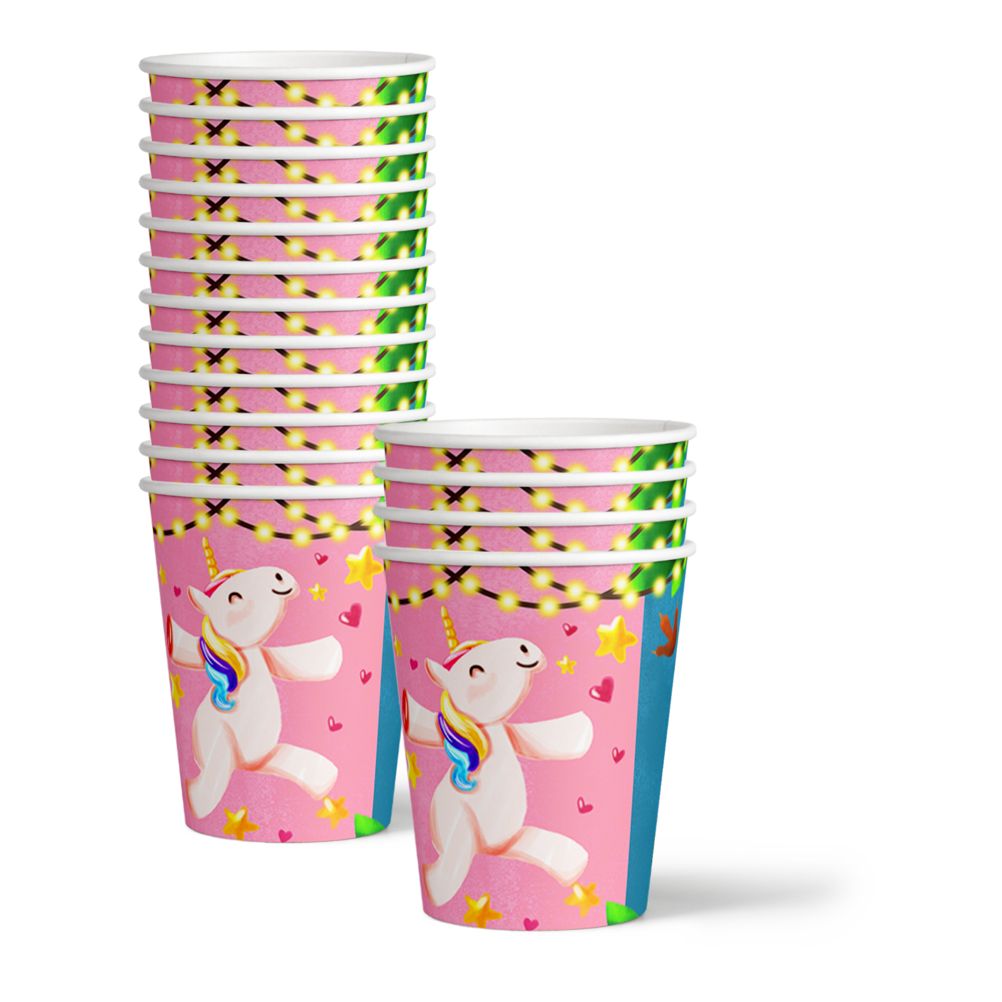Unicorns and Dions Joint Birthday Party Tableware Kit For 16 Guests