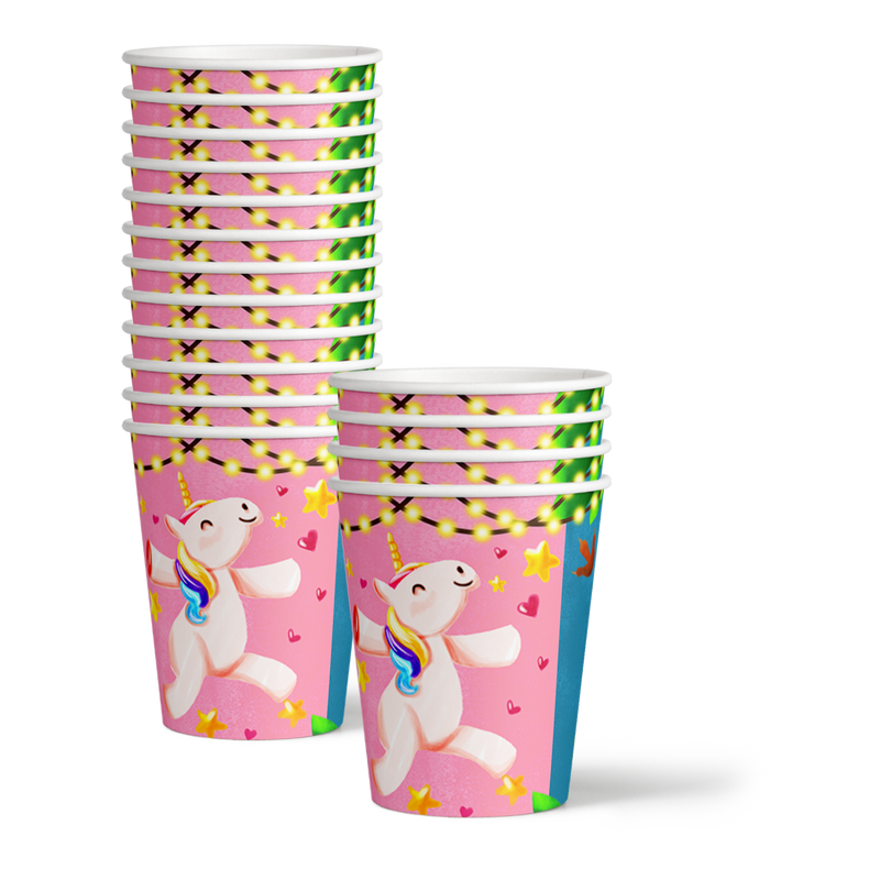 Unicorns and Dions Joint Birthday Party Tableware Kit For 16 Guests