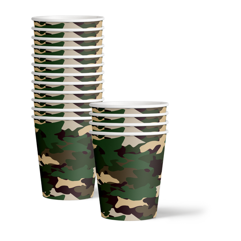 Classic Camo Birthday Party Tableware Kit For 16 Guests - BirthdayGalore.com