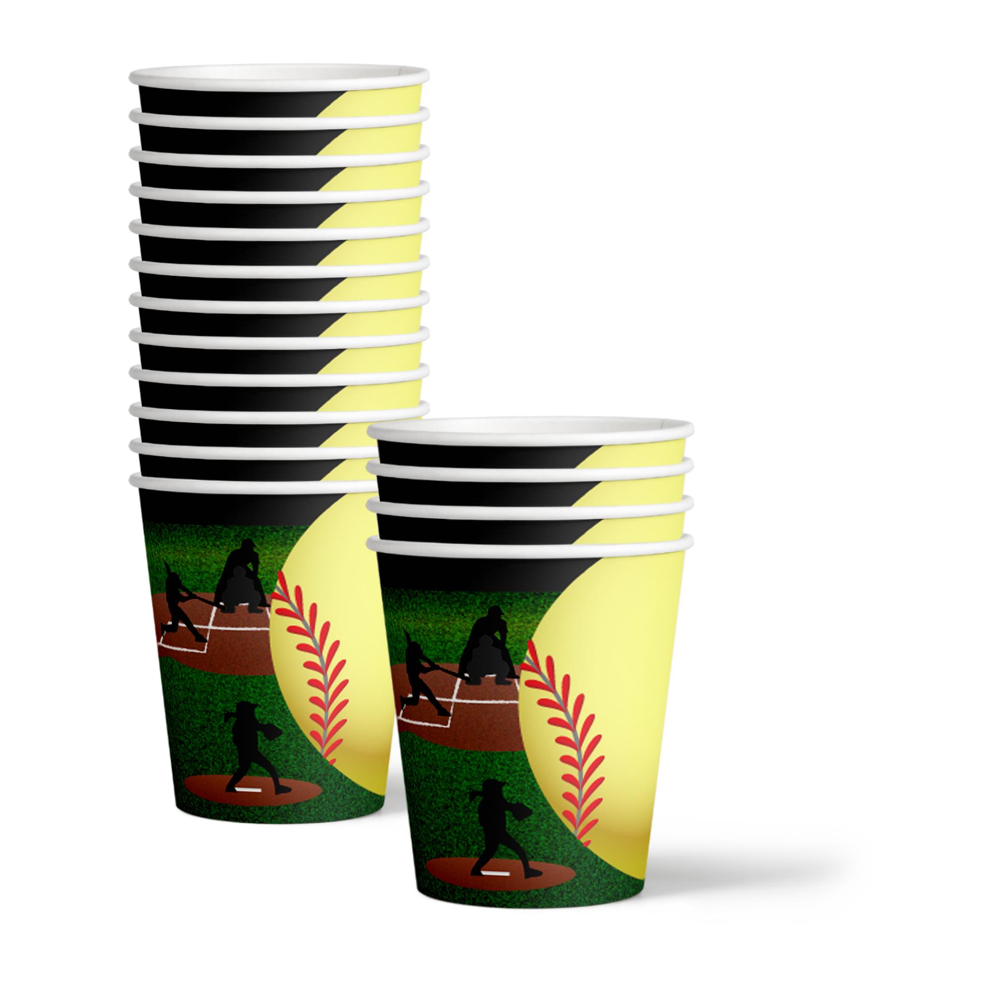 Softball Birthday Party Tableware Kit For 16 Guests - BirthdayGalore.com