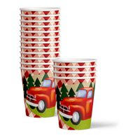 Red Vintage Pickup Truck Birthday Party Tableware Kit For 16 Guests