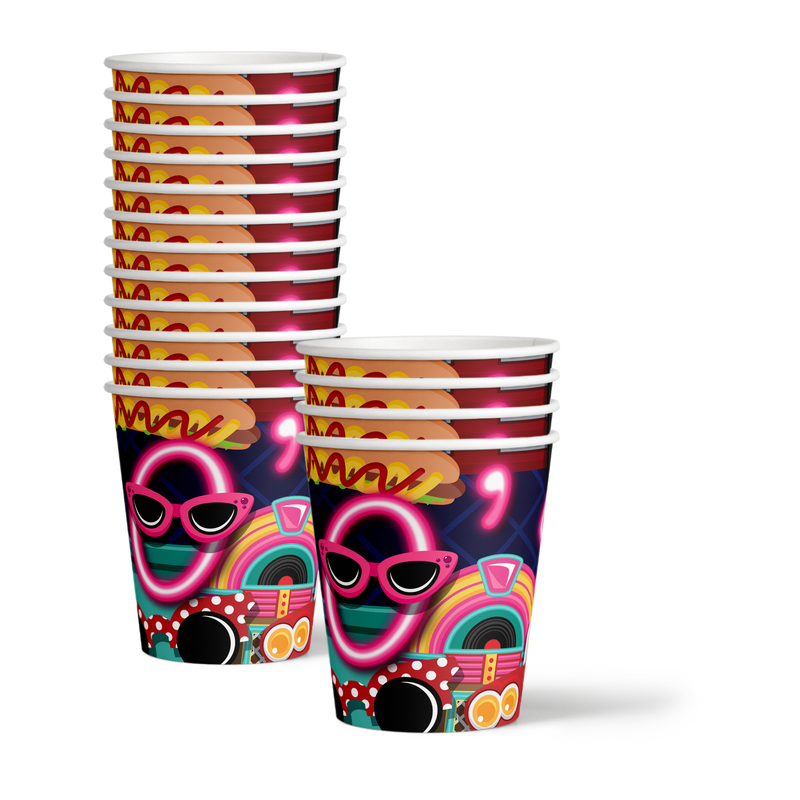 50's Party Tableware Kit For 16 Guests - BirthdayGalore.com