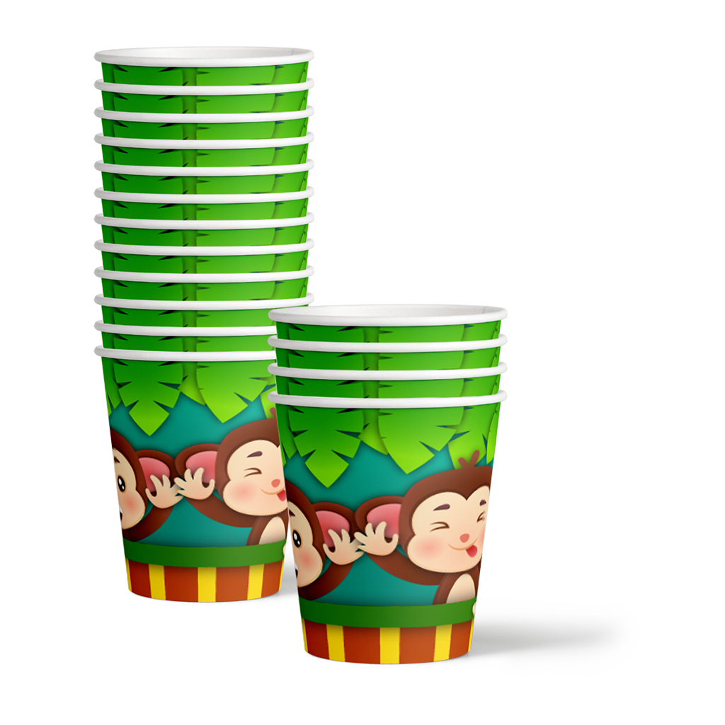 Monkey Birthday Party Tableware Kit For 16 Guests - BirthdayGalore.com