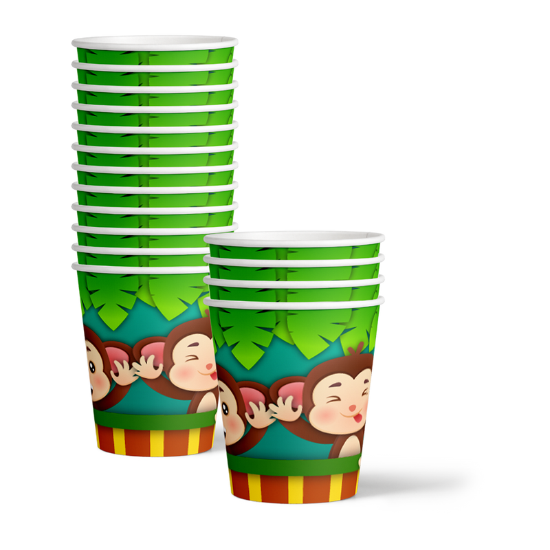 Monkey Birthday Party Tableware Kit For 16 Guests - BirthdayGalore.com