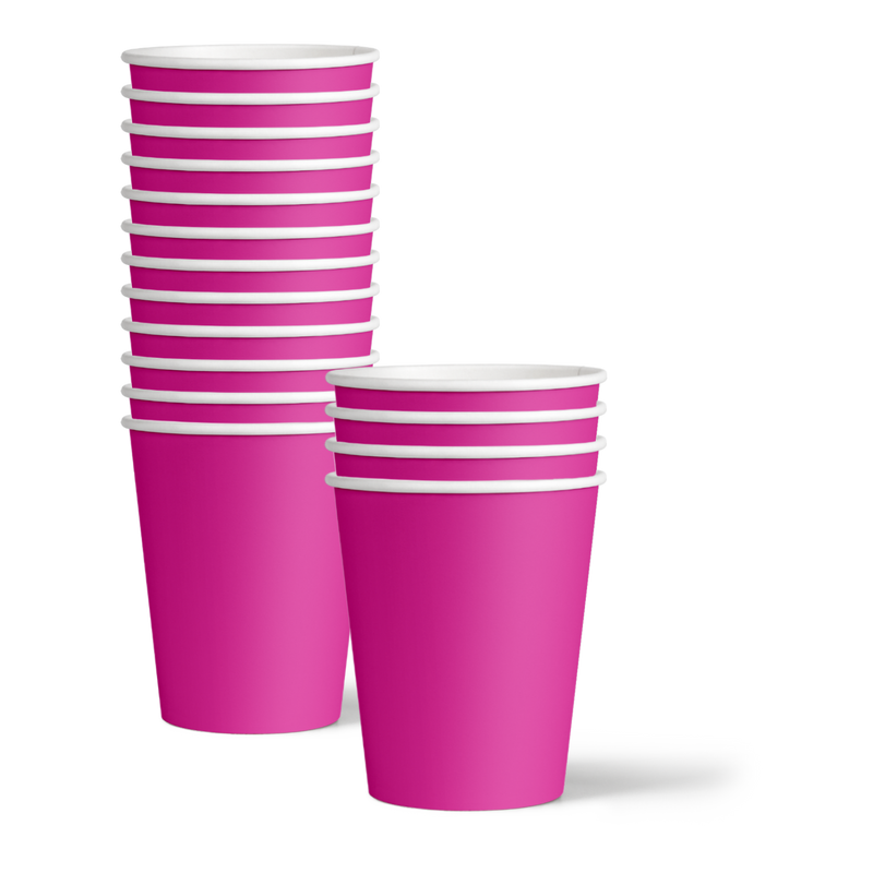 Solid Pink Birthday Party Tableware Kit For 16 Guests