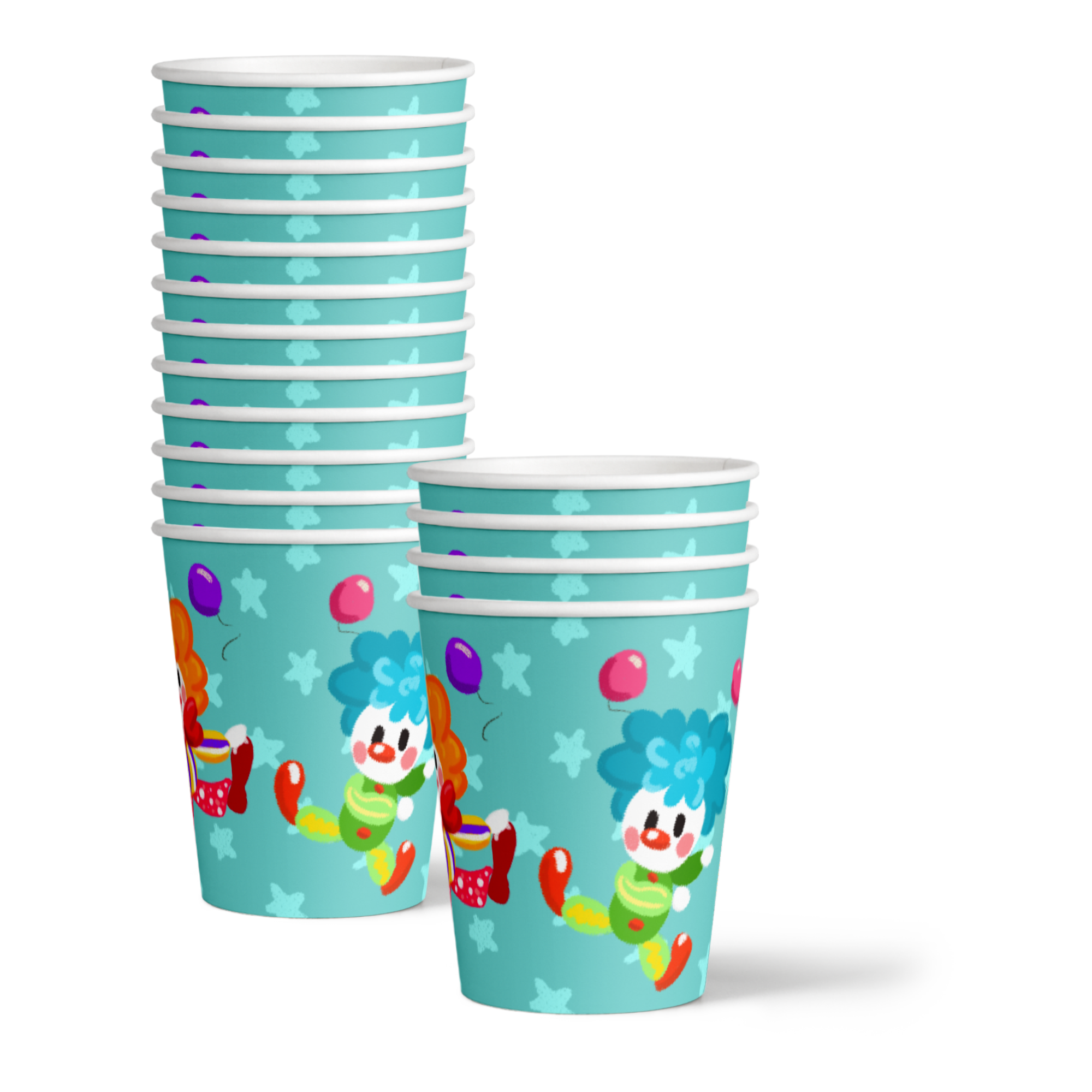 Clown Birthday Party Tableware Kit For 16 Guests