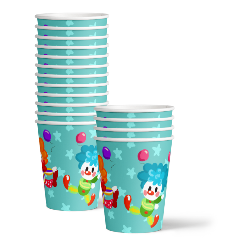 Clown Birthday Party Tableware Kit For 16 Guests