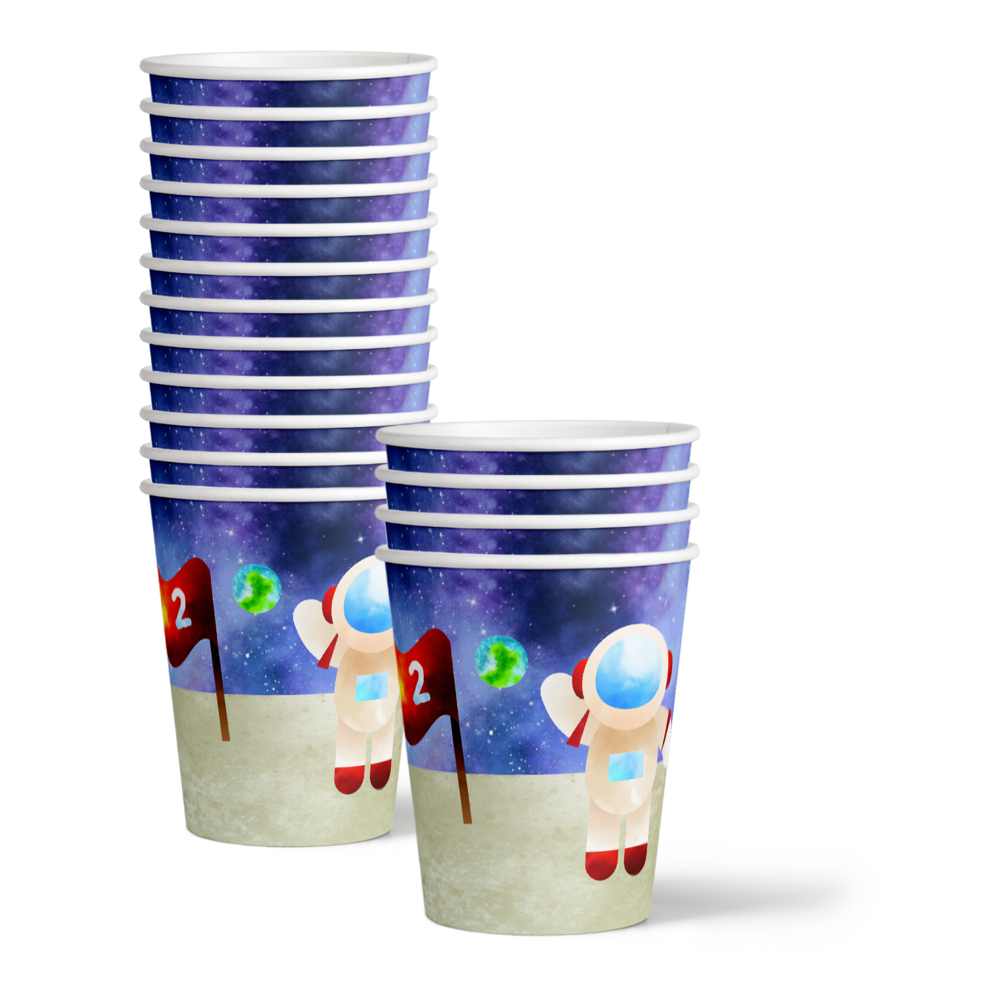 Two The Moon 2nd Birthday Party Tableware Kit For 16 Guests