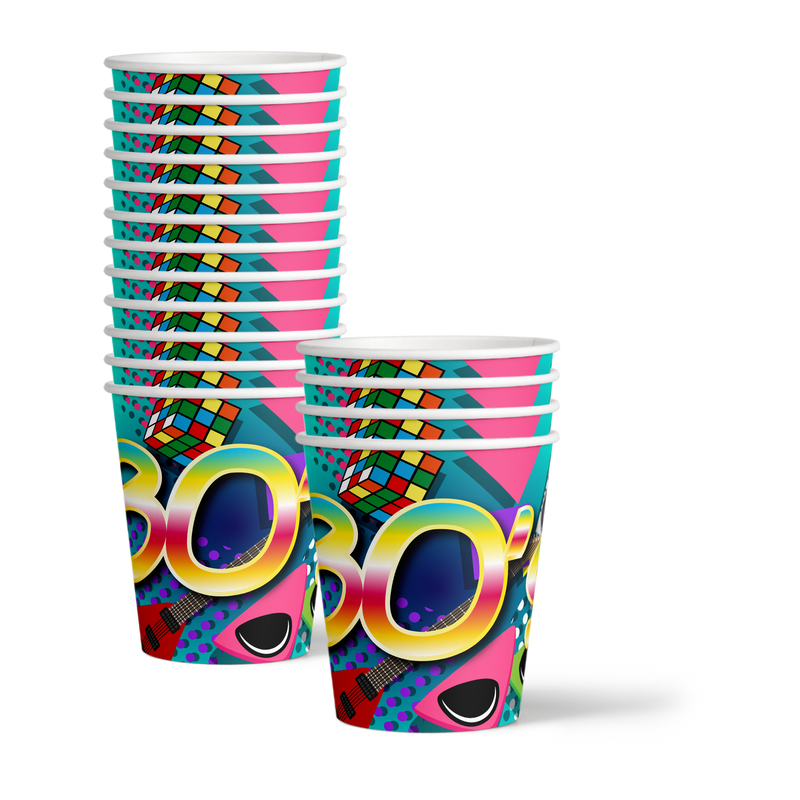 80's Party Tableware Kit For 16 Guests - BirthdayGalore.com