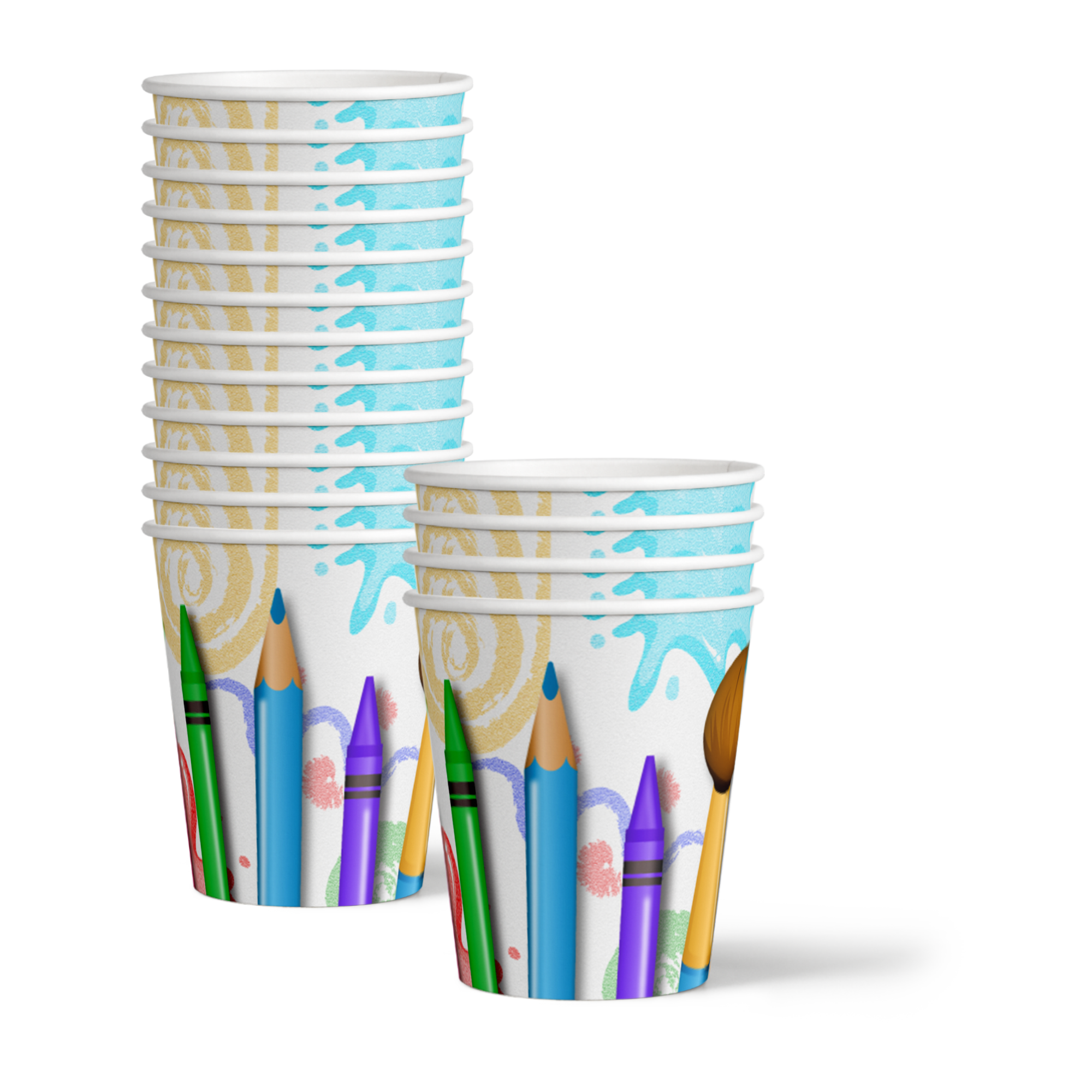Little Artist Birthday Party Tableware Kit For 16 Guests - BirthdayGalore.com