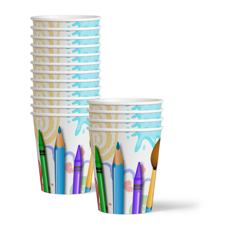 Little Artist Birthday Party Tableware Kit For 16 Guests - BirthdayGalore.com