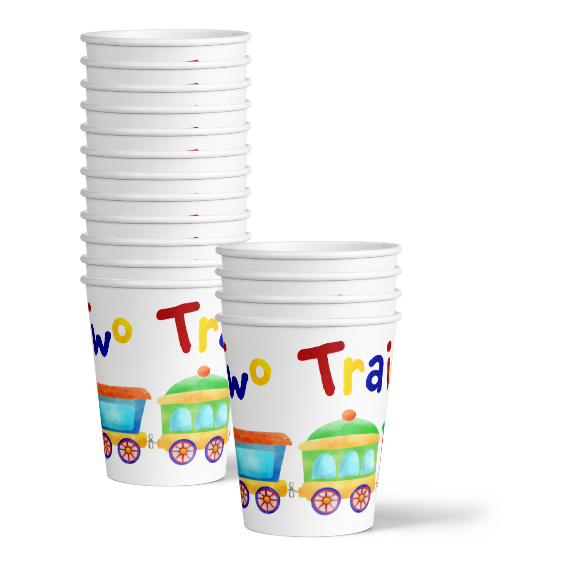 Two Two Train 2nd Birthday Party Tableware Kit For 16 Guests