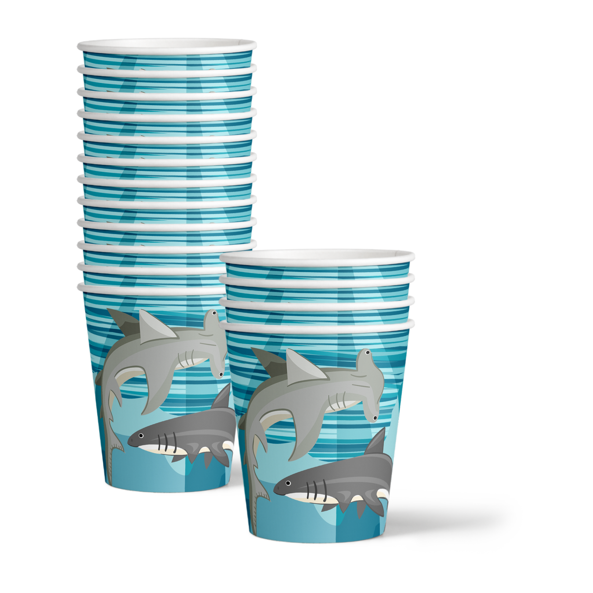 Shark Birthday Party Tableware Kit For 16 Guests - BirthdayGalore.com