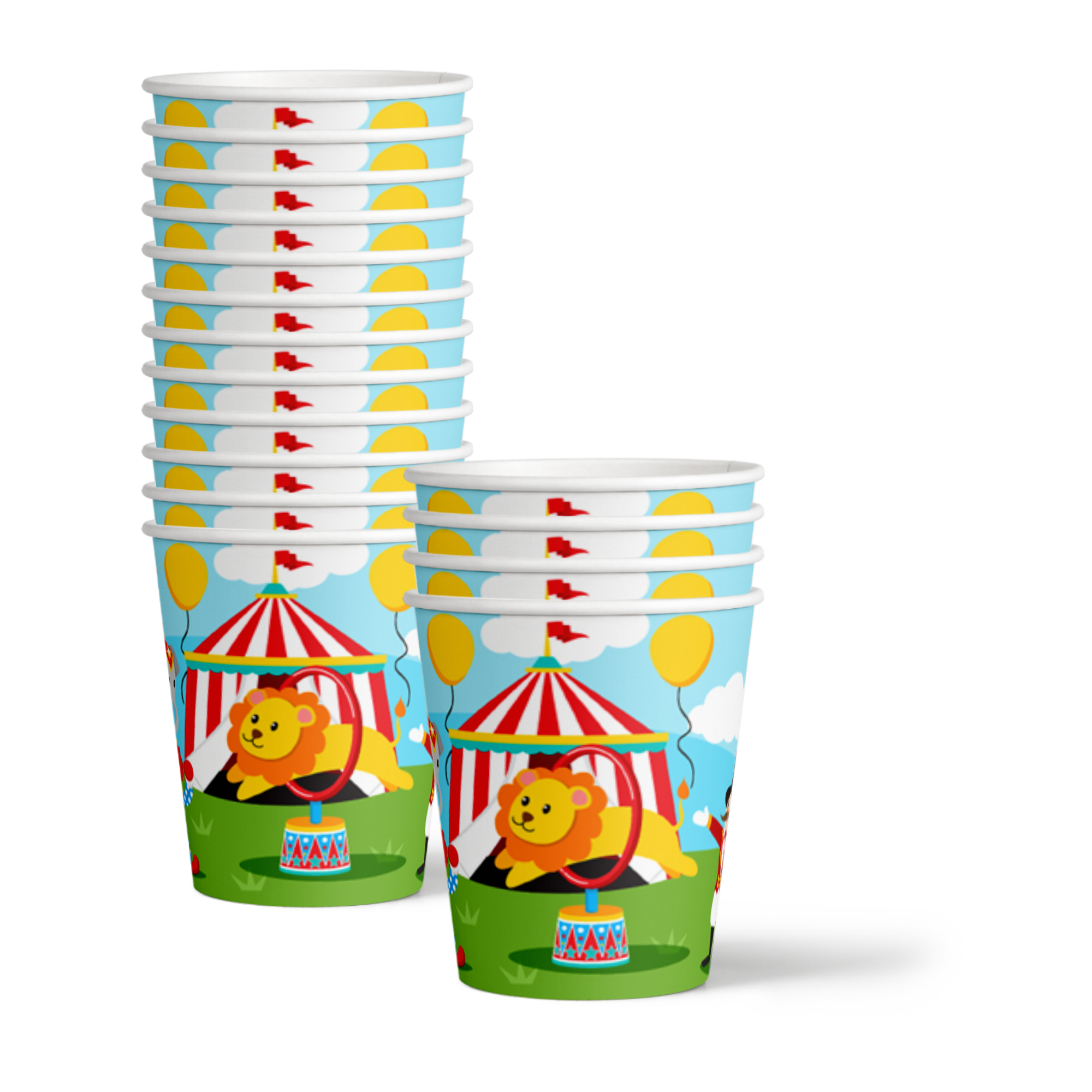 Circus Carnival Birthday Party Tableware Kit For 16 Guests - BirthdayGalore.com