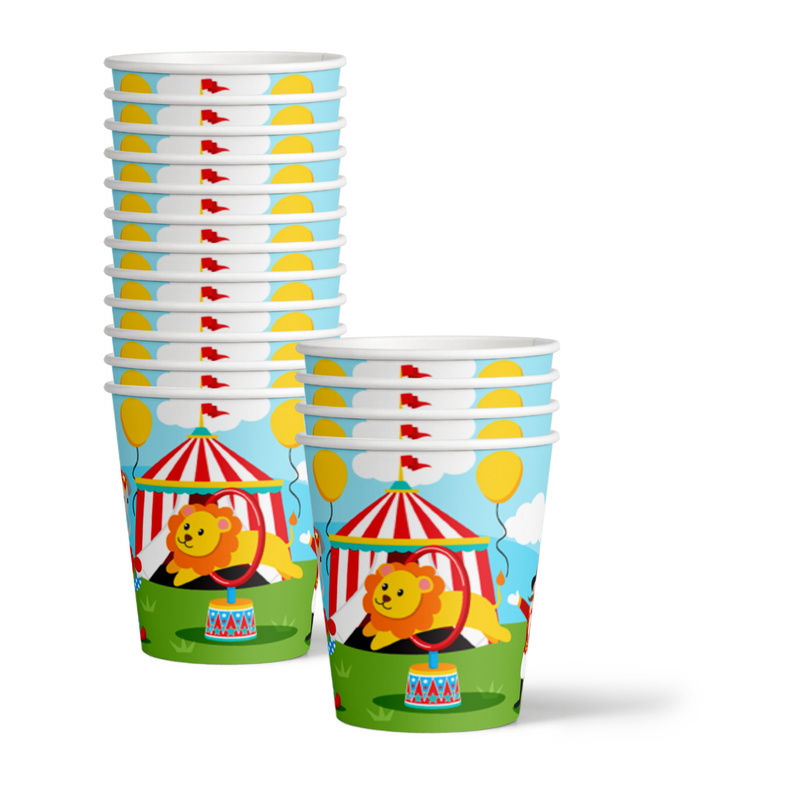 Circus Carnival Birthday Party Tableware Kit For 16 Guests - BirthdayGalore.com