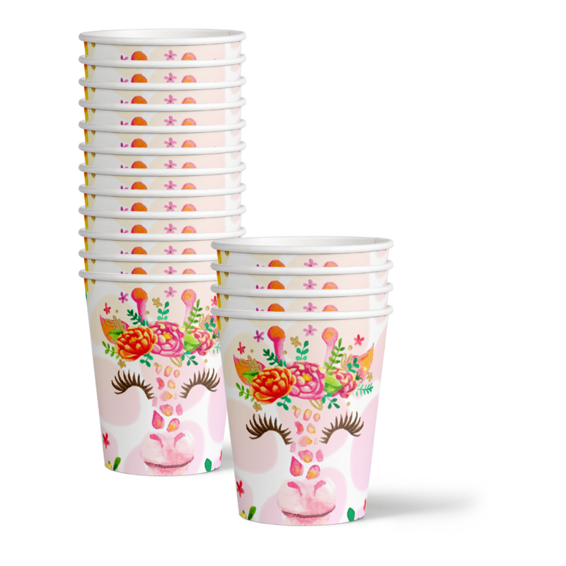 Floral Giraffe Birthday Party Tableware Kit For 16 Guests