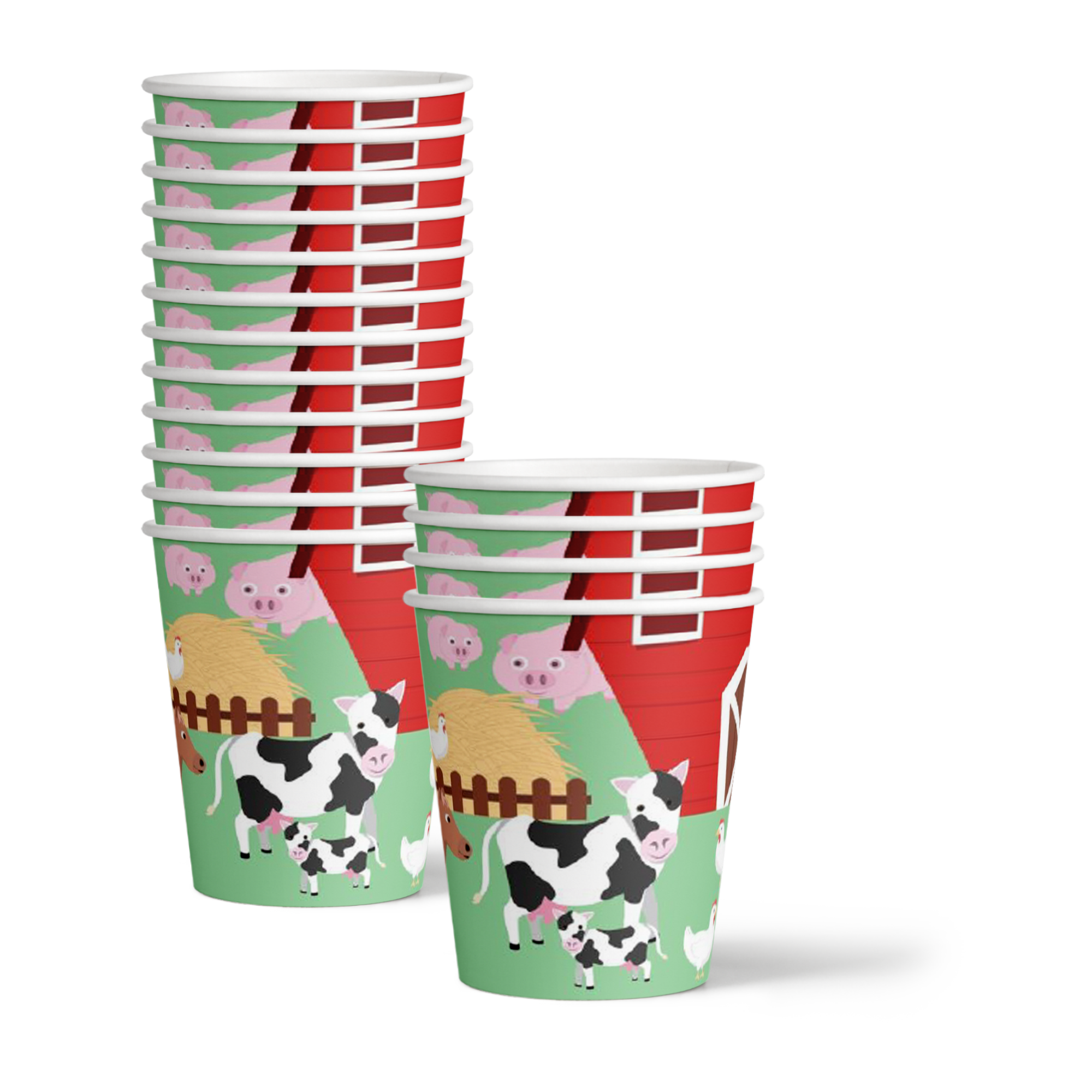 Barnyard Farm Animals Birthday Party Tableware Kit For 16 Guests - BirthdayGalore.com