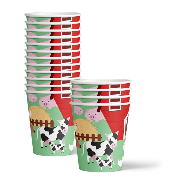 Barnyard Farm Animals Birthday Party Tableware Kit For 16 Guests - BirthdayGalore.com