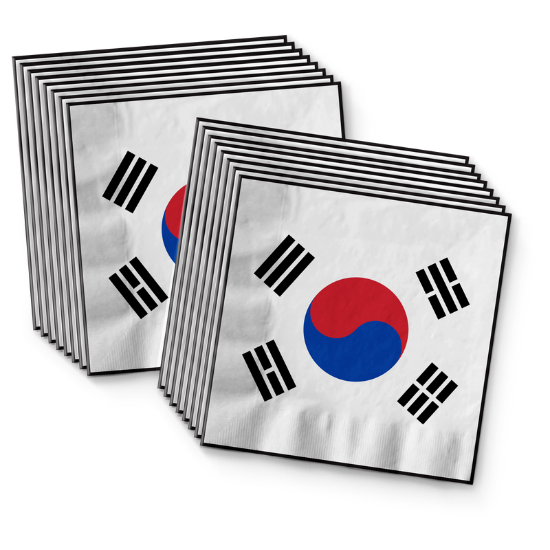 South Korean Flag Birthday Party Tableware Kit For 16 Guests