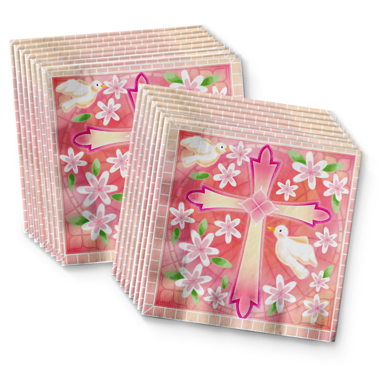 Birthday Galore Baptism Girl Party Tableware Kit For 16 Guests