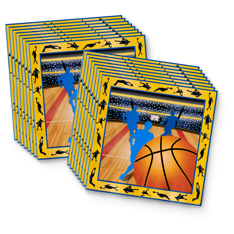 Basketball Star Birthday Party Tableware Kit For 16 Guests - BirthdayGalore.com