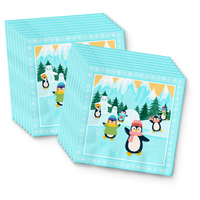 Penguins Birthday Party Tableware Kit For 16 Guests - BirthdayGalore.com