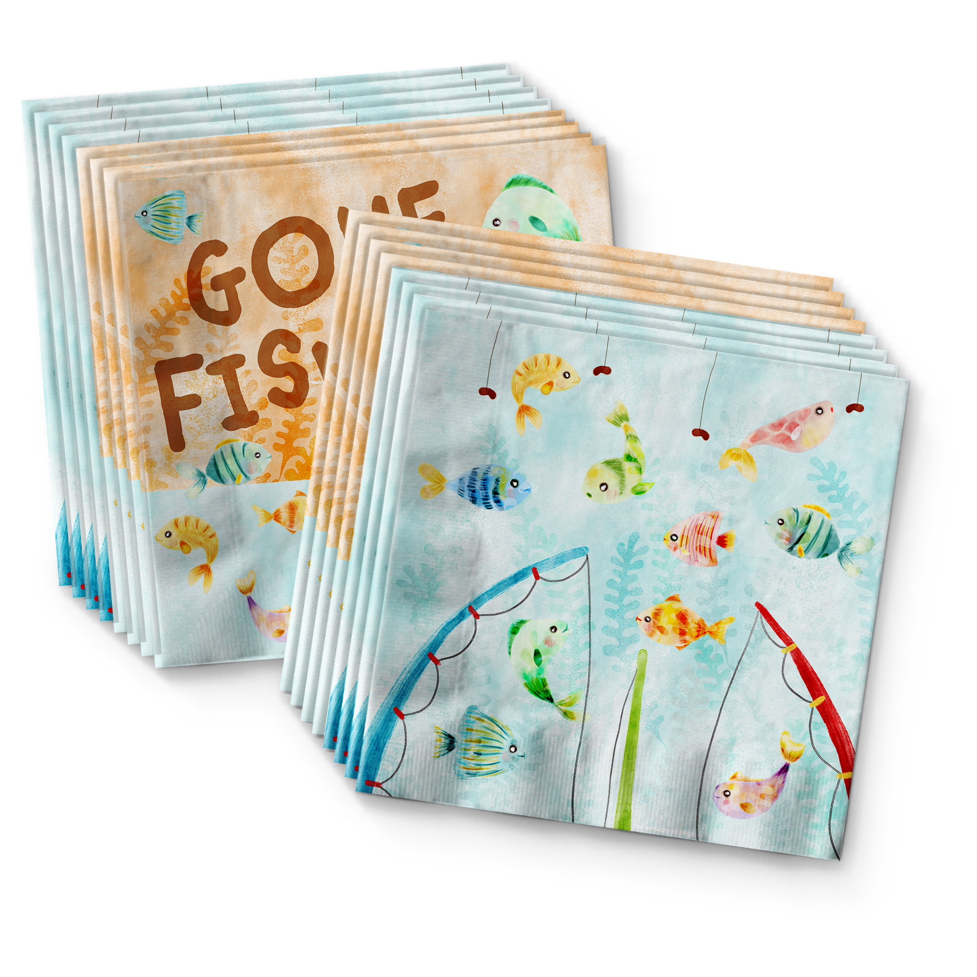 Little Fisherman Fishing Birthday Party Tableware Kit For 16 Guests