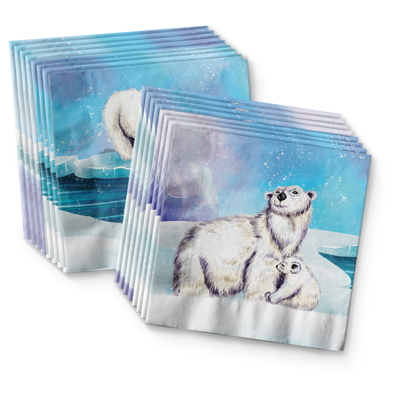 Polar Bear Birthday Party Tableware Kit For 16 Guests