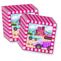 Construction Trucks Girl Birthday Party Tableware Kit For 16 Guests - BirthdayGalore.com