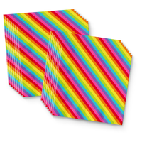 Rainbow Stripes Birthday Party Tableware Kit For 16 Guests - BirthdayGalore.com