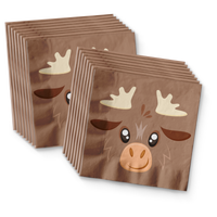 Moose Birthday Party Tableware Kit For 16 Guests