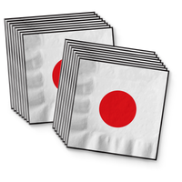 Japan Flag Birthday Party Tableware Kit For 16 Guests